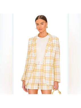 rag & bone Margot Yellow Plaid Blazer